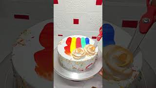 Rainbow 🏳️‍🌈🎈 Flower 🌹 Cake Ideas #cake #cakedecorating #happy #happybirthday #shortsfeed