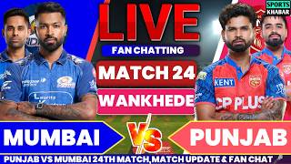 mi Vs Pbks 24th T20 Ipl 2026 Mi Bat  Mumbai Vs Punjab  Cricket Scoreu0026 Fan Chat
