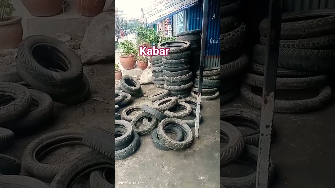 Old Bike Tyre Cutting, How to Cutting Old Bike Tyre, manual cutting tyre 