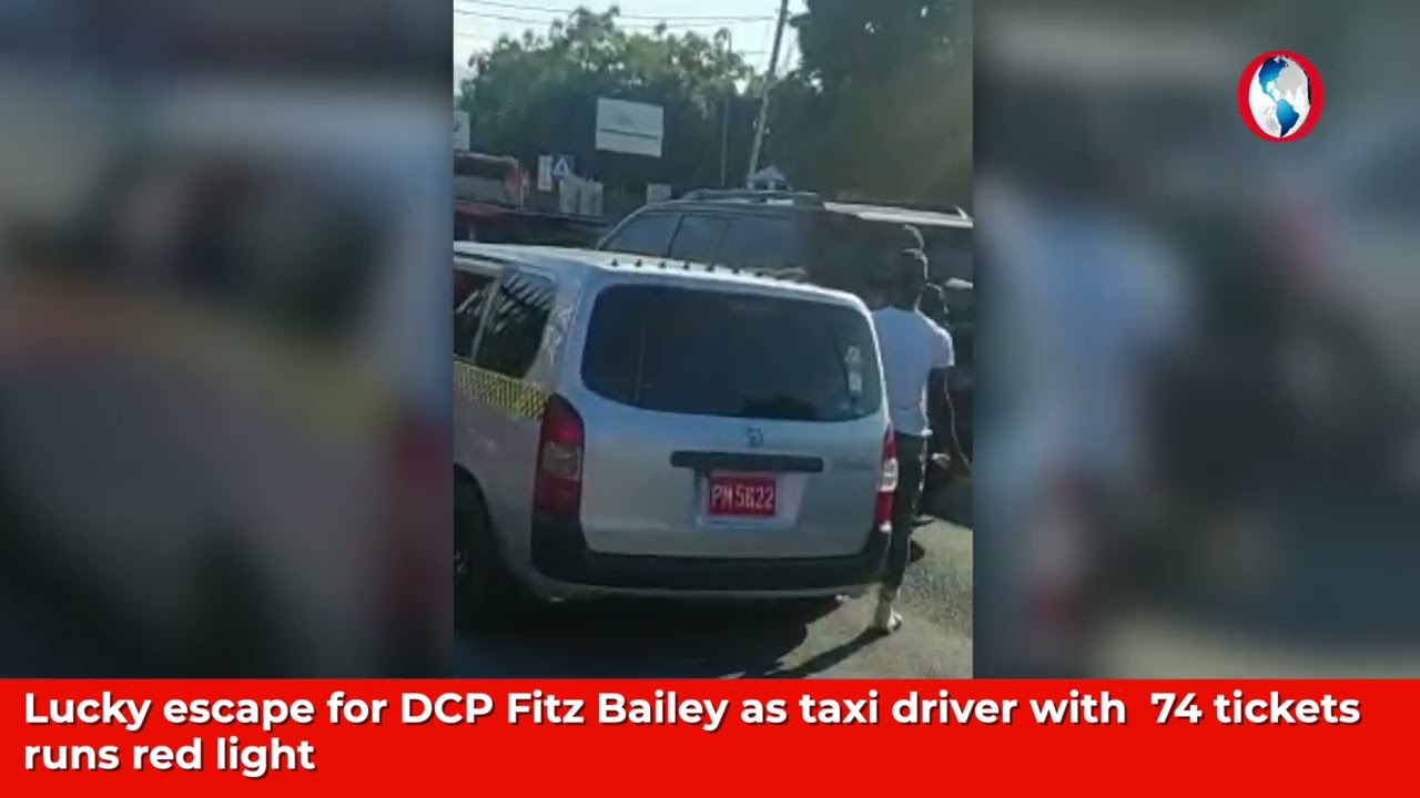 Lucky escape for DCP Fitz Bailey as taxi driver with 74 tickets runs red light
