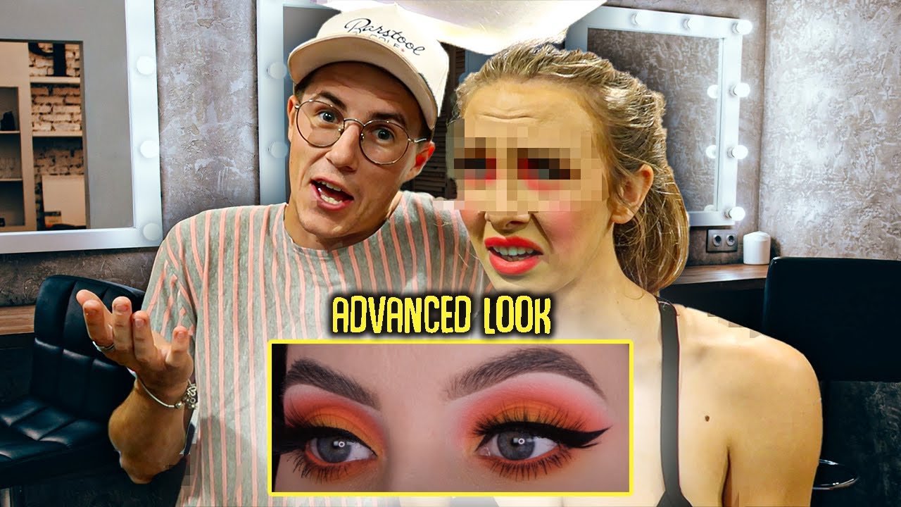 Husband Attempts To Recreate ADVANCED MAKEUP LOOK On Wife!