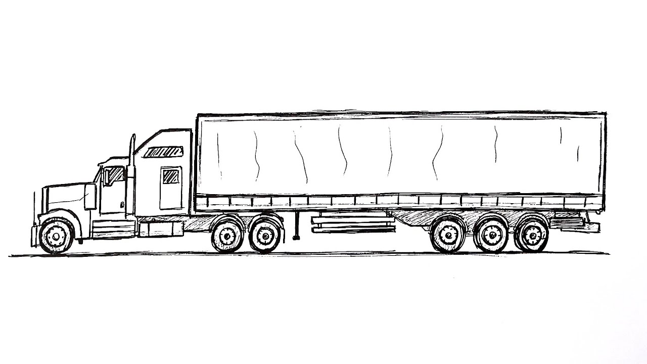 Semi Truck Drawing