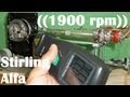 Teste de velocidade máxima do Motor Alfa Stirling (4) - Alfa engine test maximum speed