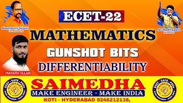 DIFFERENTIABILITY GUNSHOT BITS || ECET-2022 || SAIMEDHA || KOTI || HYD