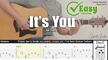 It’s You (Easy Version) - Ali Gatie | Fingerstyle Guitar | TAB + Chords + Lyrics