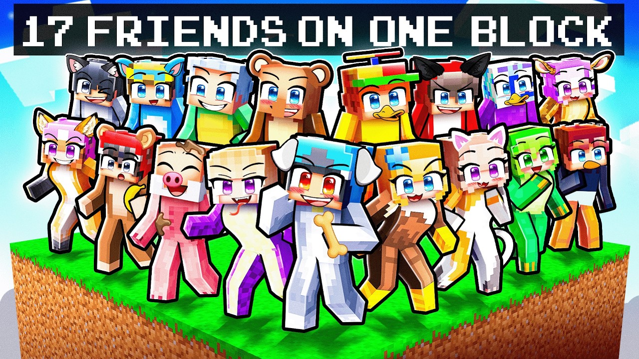17 Friends Stuck On ONE ANIMAL BLOCK!