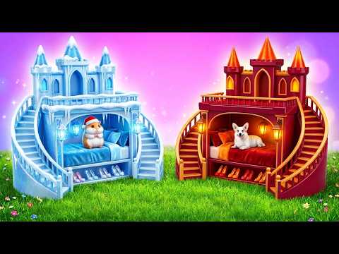 SNOWY Hamster vs LAVA Puppy 🐶🐹 DIY Pet Build Showdown