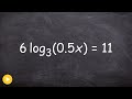 Solving an logarithmic equation
