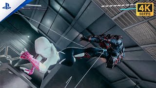Gwen Stacy Goes Full Stealth | Roxxon Labs Infiltration in 4K 60FPS | RTX ON | Miles Morales PC Mod