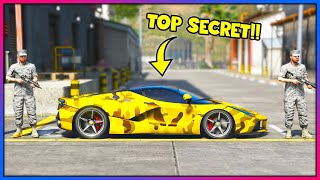 Stealing the military's TOP SECRET Ferrari Supercar!! (GTA 5 Mods)