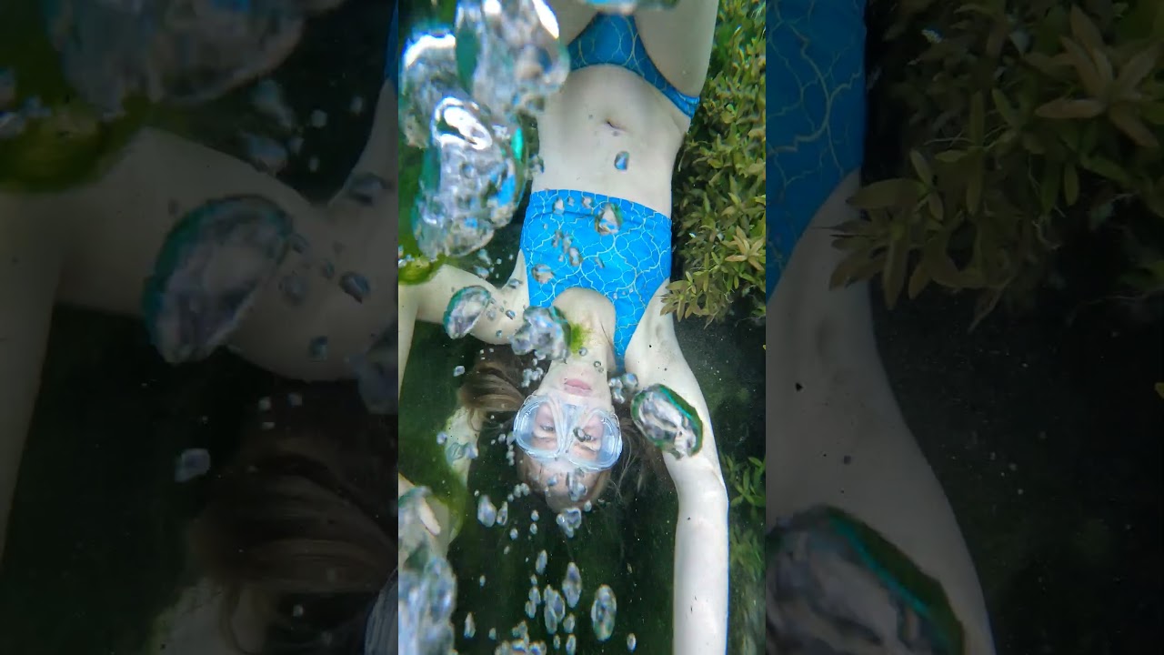 When you are trying to blow bubble rings in the current, but the contractions from the cold water…