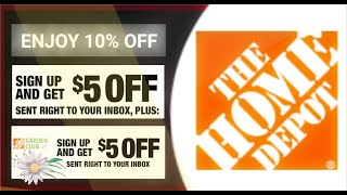 Home Depot || 10% Offer and two $5.00 Coupons when you sign up screenshot 5