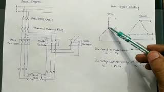 Star Delta starter power circuit diagram in hindi