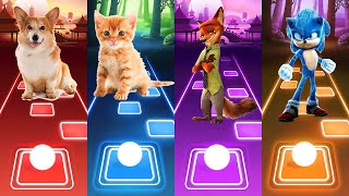 Corgi -Cat -Zootopia -Sonic - Tiles Hop EDM Rush