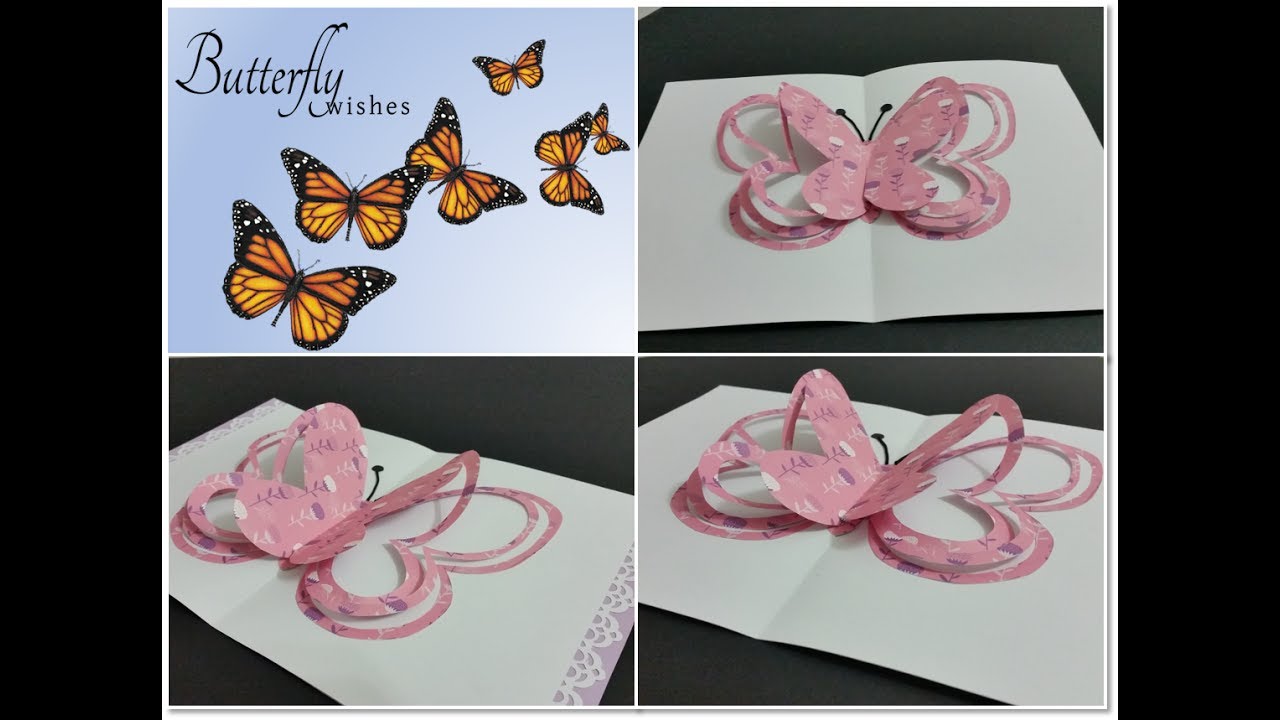 DIY#8: How to make a Creative and Easy 3D Pop-up Spiral Butterfly Card ...