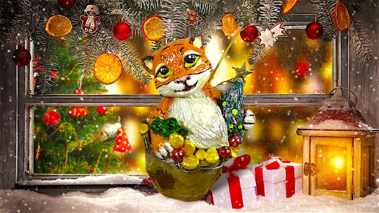 🐯ТИГР символ 2022.Как сделать ТИГРЕНКА ЁЛОЧНУЮ ИГРУШКУ из ВАТЫ и ПАПЬЕ-МАШЕ своими руками.TIGER.DIY.