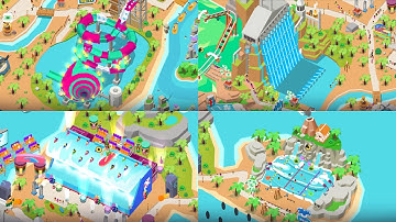 Idle Theme Park Tycoon - All Max Level (Waterpark) Gameplay
