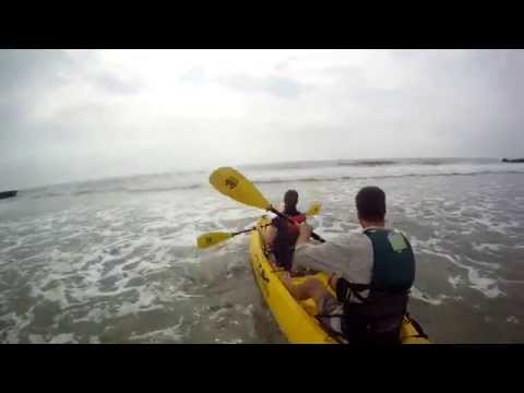 Tandem Kayak in the Surf