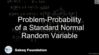 Problem-Probability of a Standard Normal Random Variable, Math Lecture | Sabaq.pk