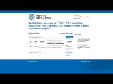 Видеоролик Получение выписки из ЕГРЮЛ ЕГРИП 2016