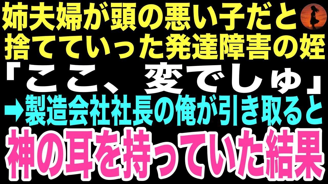 【感動する話】「ここ、変でしゅ」雨の中ずぶ濡れで車の下を覗く少女。姉に「頭の悪い子はいらない」と捨てられた姪は「神の耳」を持っていた。引き取った俺の人生がこの後、激変するとは…【朗読】