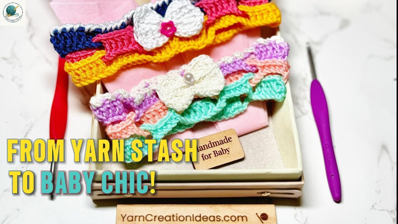 🧵 Crochet Baby Headband Tutorial – Free Pattern + Scrap Yarn Project