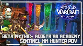 Mythic+ Algethar Academy | Midnight Beta | Sentinel MM Hunter POV