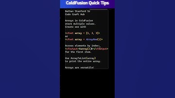 ColdFusion Quick Tips  - Arrays