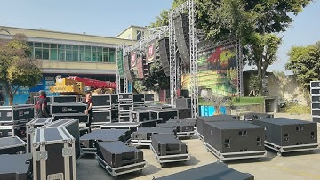 Line Array demo and testing before shipping in T.I Audio company