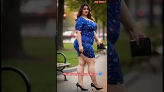 Plus Size Elegance In Blue Floral Dress Confidence & Curves Lady Style X