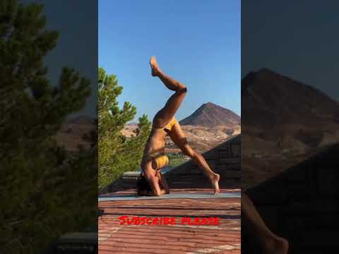 Doing yoga in the nature with crickets ambiance - 1 #shorts #yoga #nakedyoga