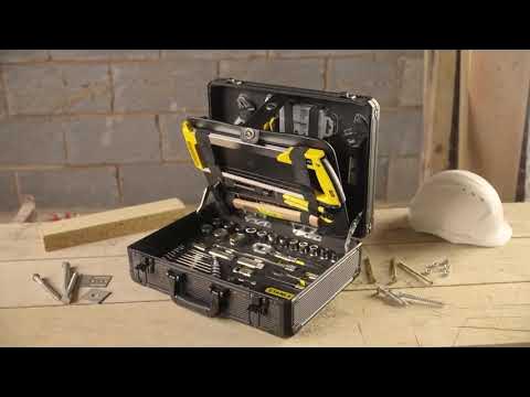 STANLEY Valise de Maintenance - 142 Pièces - Pinces et coupe-touts, clé à  molette, niveau, mesure, tournevis, scie à métaux, cutter, outils pour