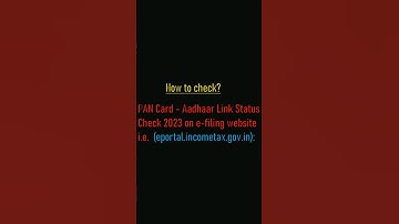 PAN Card - Aadhaar Link Status Check 2023 on e-filing website (eportal.incometax.gov.in)
