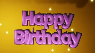 321 Happy Birthday - 3D Yellow Light emission