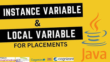Local Variable And Instance Variable In Java | Top Java Interview Questions | Capgemini | HCL |Wipro