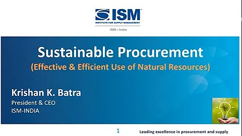 Webinar on Sustainable Procurement