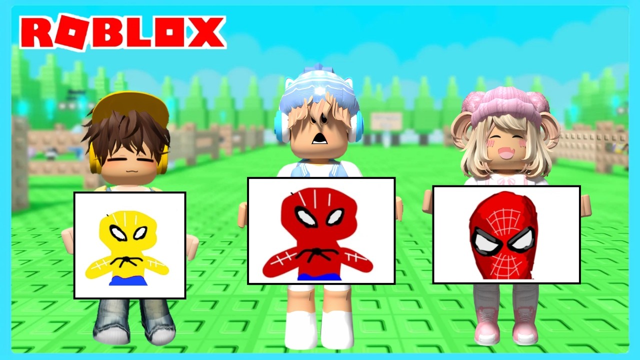 Aku Dan Adiku Lomba Gambar Superhero Di Game Roblox Draw My Superhero