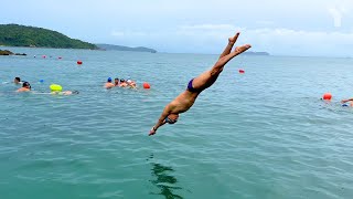 Bơi Biển 4.9Km Từ Đảo Thanh Lân Sang Cô Tô Con Cùng Team Sub2 Và Cá Kình