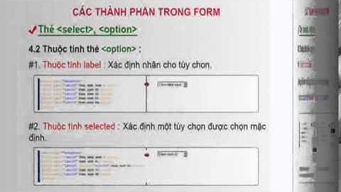 Bài 12 - Thẻ select (Drop-Down List)