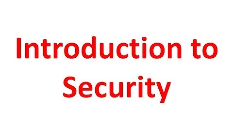 1. Introduction to Security