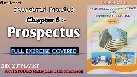 Ch:-6 Prospectus • Full exercise questions|| SP CC