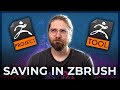 Saving in zbrush  zproject ztool zdocument explained