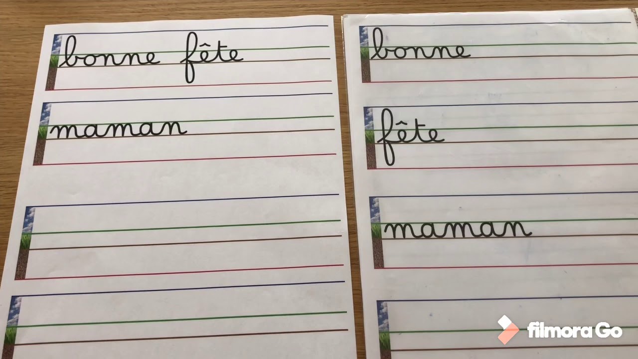 Gs Bonne Fete Maman En Ecriture Cursive Youtube