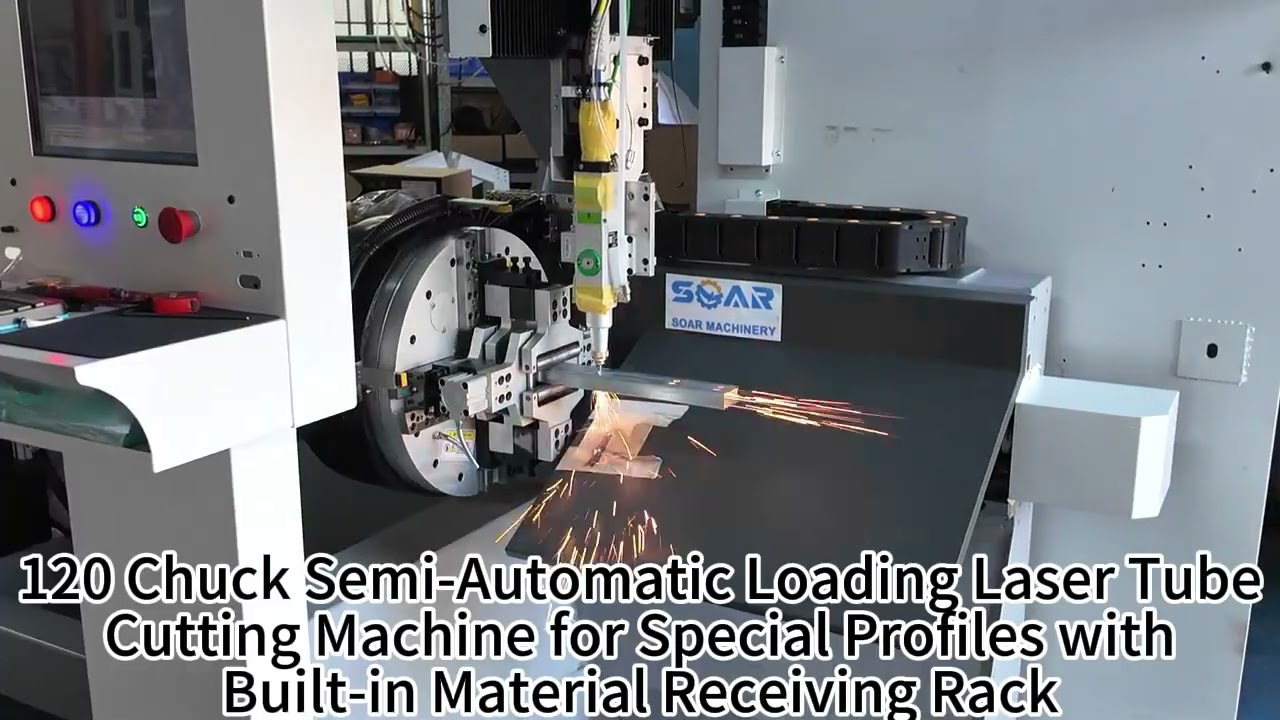 120 Chuck Semi-Automatic Loading Laser Tube Cutting Machine for Special Profiles +86 19954173300