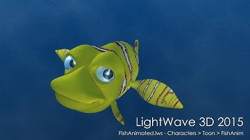 LightWave 3D: Fish Animated scene rendered