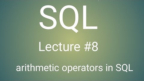 Arithmetic operator in  sql in hindi