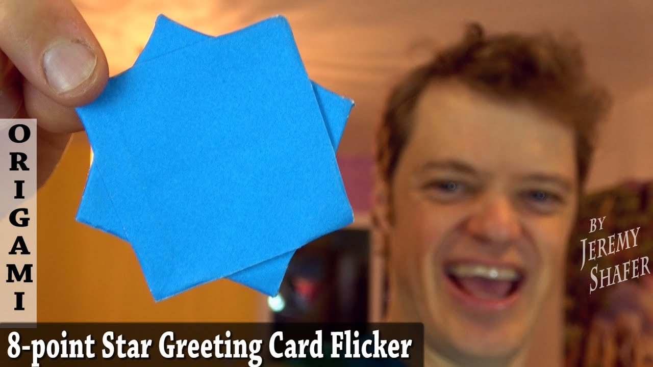 Origami 8 Pointed Ninja Star Greeting Card Flicker