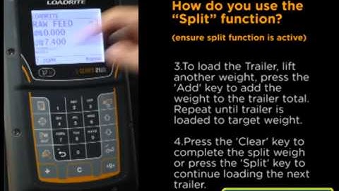 Loadrite L2180 - How to use the split function