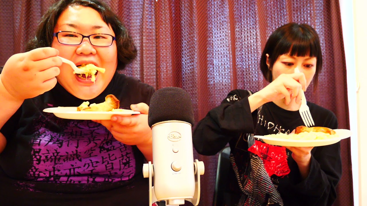 ASMR 咀嚼音 鳥居みゆき COSTCO food  クリームチーズパスタ cream cheese mushroom