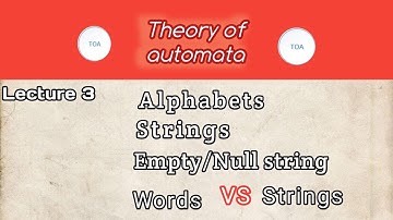 Lec-3:Alphabets, Strings, Empty/Null string, String VS words | basic definitions in automat in Urdu